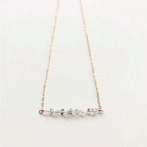 Herkimer Diamond Bar Necklace | Raw Stone Necklace